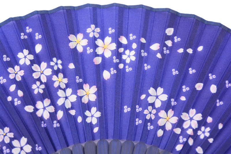 Amajiji 8.27"(21cm) Hand Held Bamboo Silk Folding Fan Hand Fan,Chinese/Japanese Charming Elegant Vintage Retro Style,Women Ladys Girls Best Gifts (Blue) - Image 5
